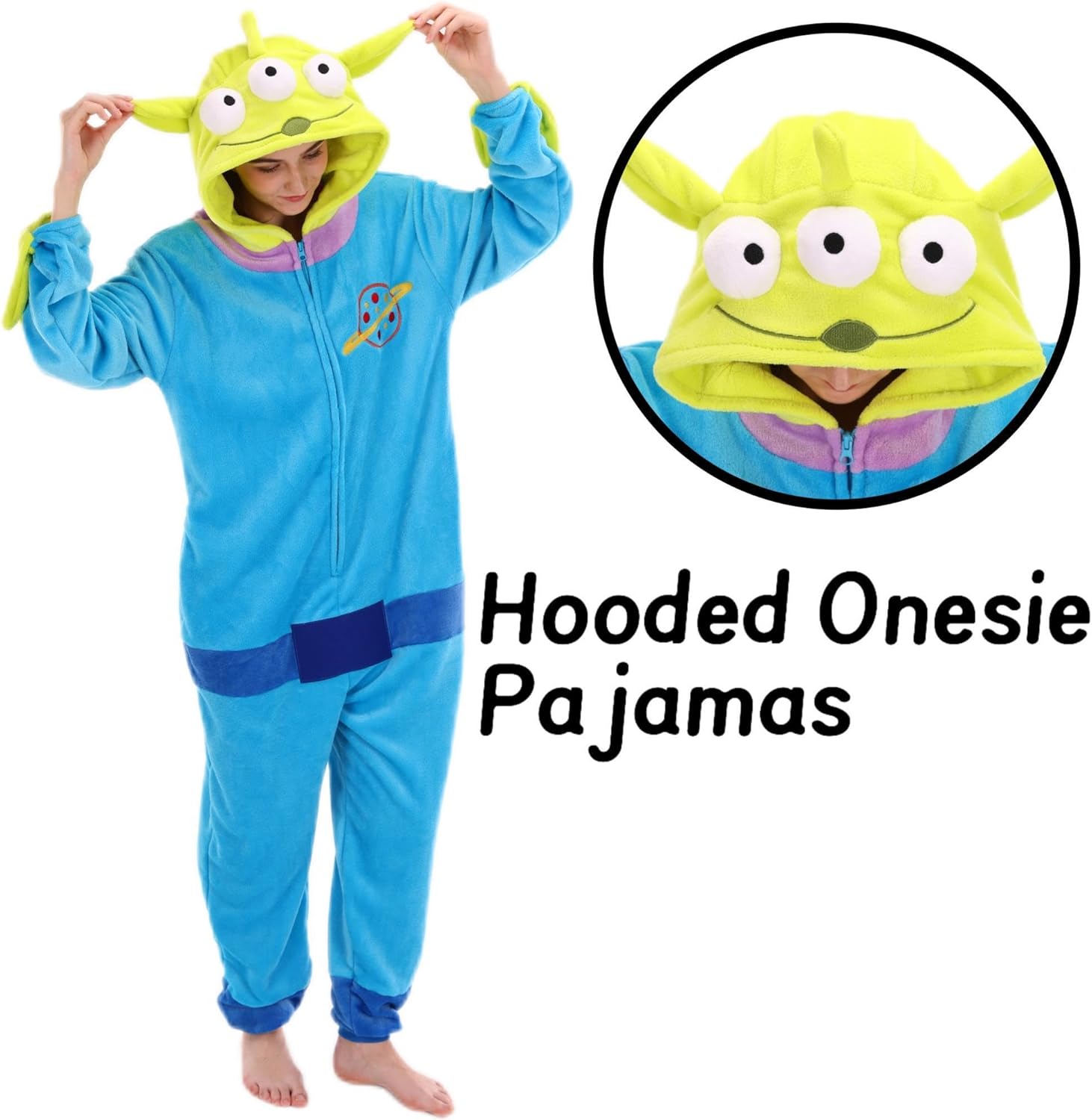 COSUSKET Snug Fit Unisex Adult Onesie Pajamas, Flannel Cosplay Animal One Piece Halloween Costume Sleepwear Homewear - Image 3