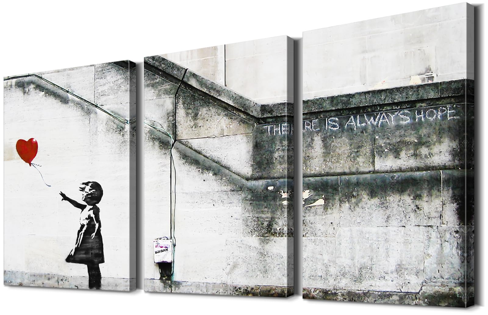 3 Pieces Banksy Wall Art Graffiti Wall Art Colorful Decor Pop Art Wall Decor Graffiti Canvas Wall Art Graffiti Art Graffiti Poster Street Art Graffiti Art Canvas for Bedroom Decor (16''Wx24''Hx3PCS)