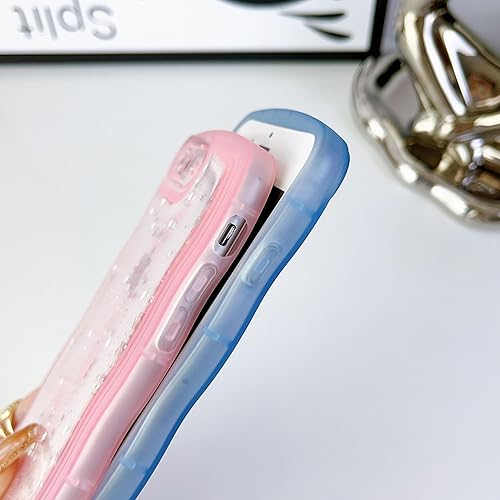 Miniatura 5 de Qokey Funda para iPhone SE, iPhone 8, iPhone 7, bonita funda transparente con diseño de ondas rizadas con purpurina, protección transparente