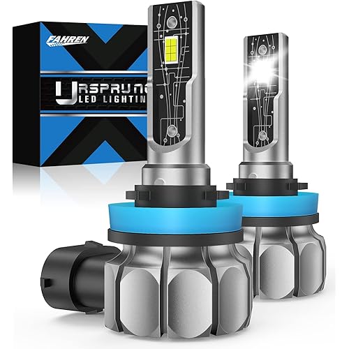 Ursprung Fahren H11/H8/H16 LED Fog Light Bulbs, 8000 Lumens 350% Brighter than Halogen, 6500K Cool White LED Fog Lamps, Non-polarity, 50000 Hours Lifespan, Pack of 2