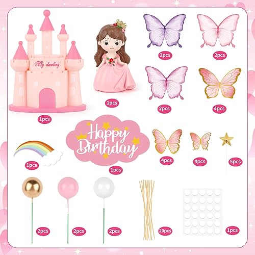 Miniatura 254 de Hooqict 26 piezas de decoraciones de pasteles de los años 80 y 90, decoraciones retro de los años 80 de hip hop con bolas de purpurina para cupcakes