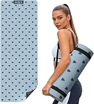 ILILI Yoga Mat 10mm Thick, Suede&TPE Exercise Mat, 193*70cm(76"L*28"W inch) Extra Long, Soft and Comfortable Fitness Mat with Strap, Portable for Yoga, Pilates, Floor Exercise, Home and Outdoor Use, Eco Friendly
