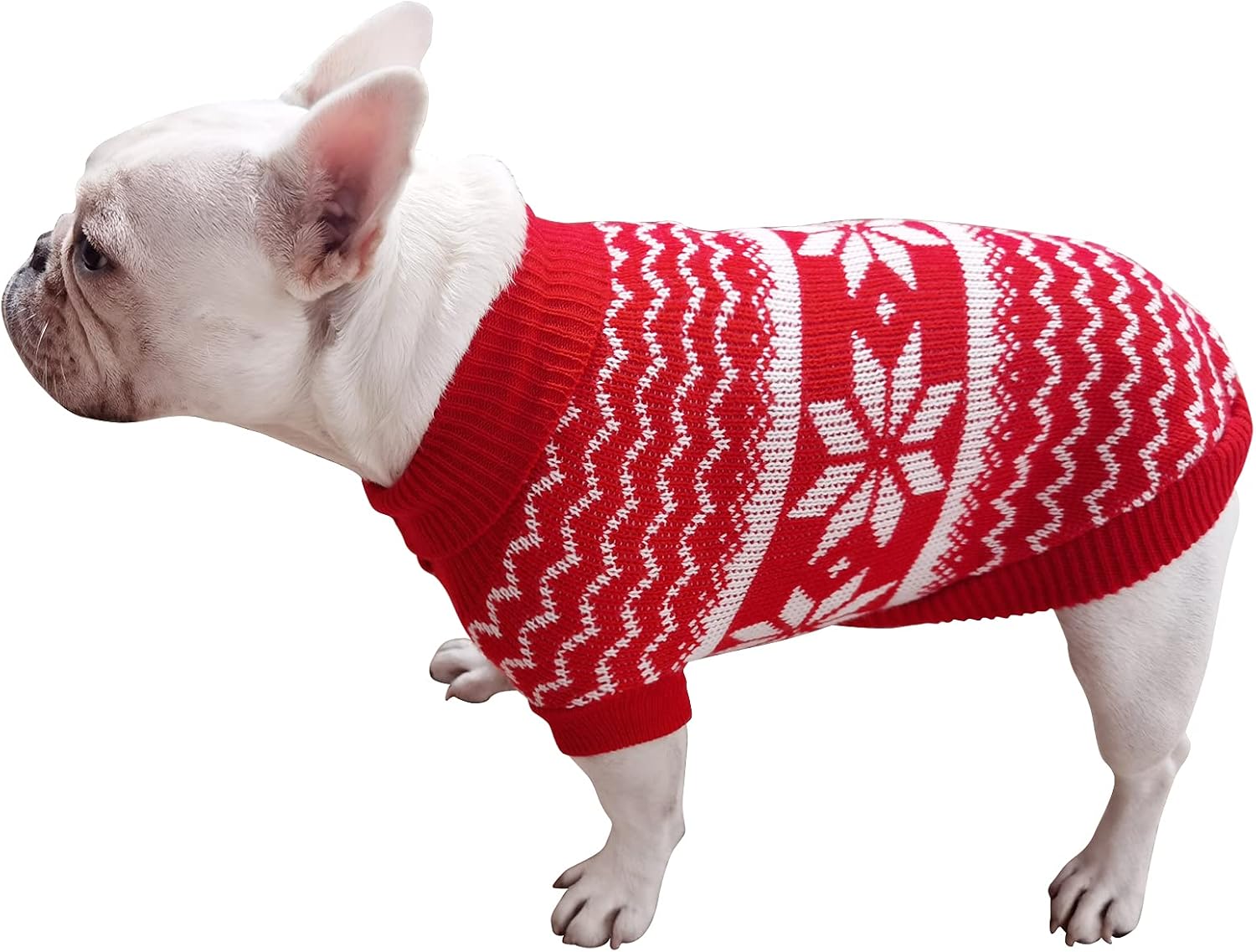 D KING D KING Turtleneck Dog Holiday Sweater,Christmas Dog Sweaters for Small Medium Dogs and Cats(Red002, X-Small/25cm)