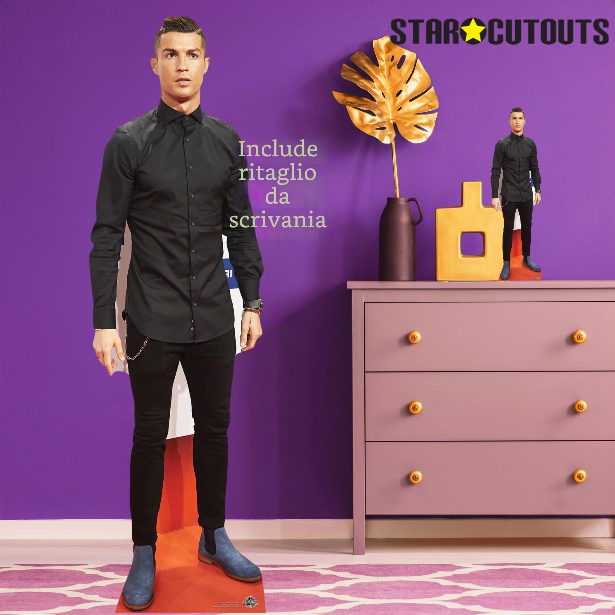 Star Cutouts, Figura a grandezza Naturale di Cristiano Ronaldo, Multicolore