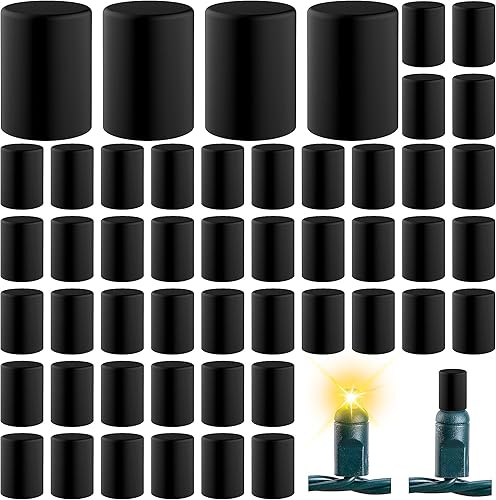 Miniatura 8 de Codree 150 tapas sin brillo para luces de cadena  Ocultar luces adicionales  Cubiertas negras opacas de Navidad para cadena de luces LED de vidrio