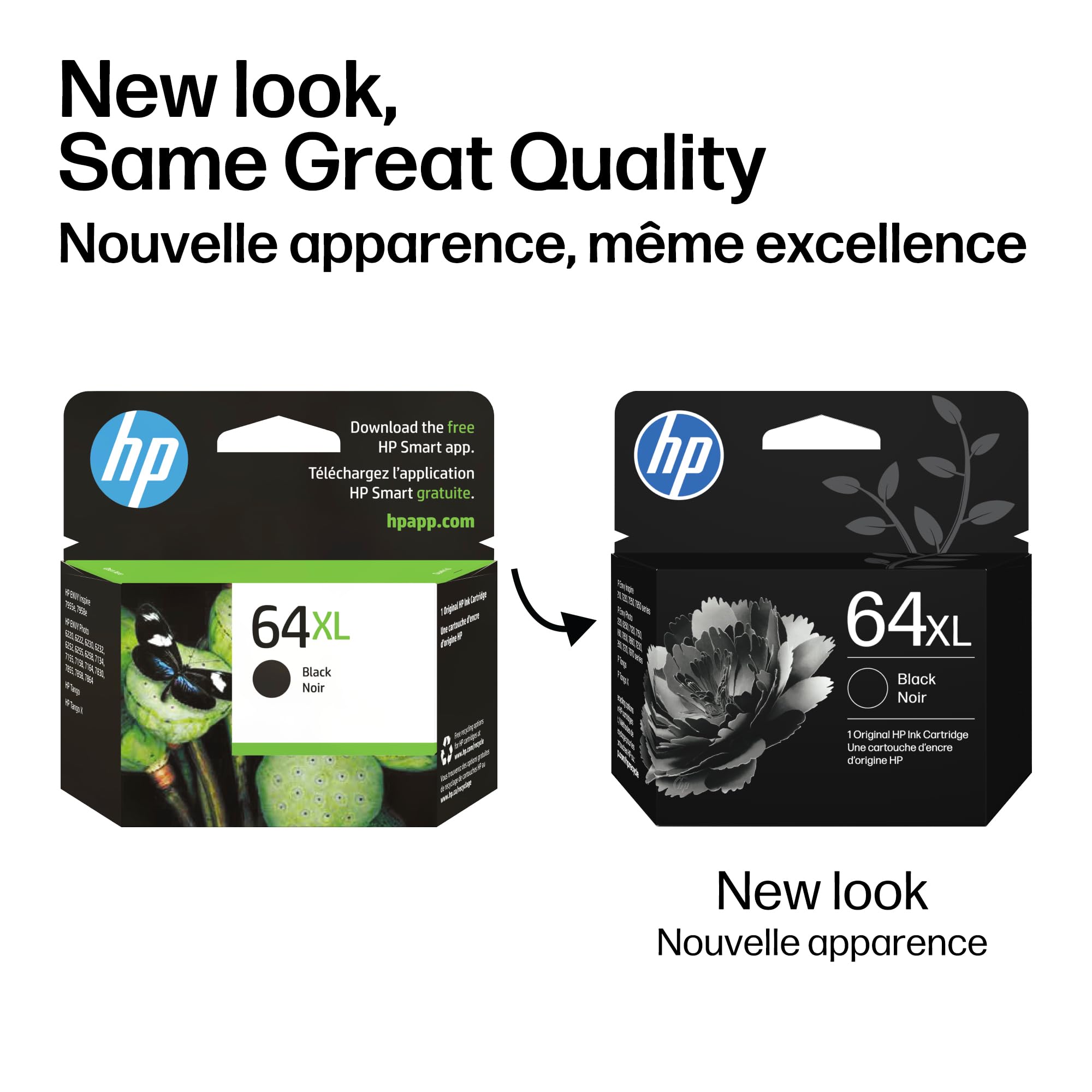 HP 64XL Black High-Yield Ink Cartridge | Works with Envy Inspire 7250e, 7950e; Envy Photo 6200, 7100, 7200, 7800, 7900; Tango Series | Eligible for Instant Ink | N9J92AN