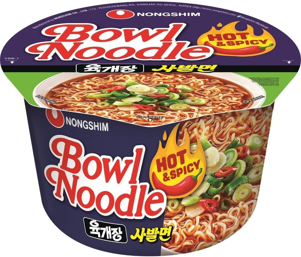 Nongshim Bowl Noodle Soup Hot & Spicy, 3.53 oz ℮ 100 g
