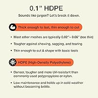 Vista 3 de MaPorch Valla de malla de alambre de pollo de plástico, malla negra, 15.7 pulgadas x 10 pies, valla de alambre de pollo de instalación rápida