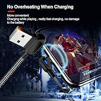 Vista 5 de Cable USB tipo C de sincronización en ángulo recto de 90 grados y carga rápida compatible con Redmi K40 Gaming Plus, Redmi K50 Esports Edition