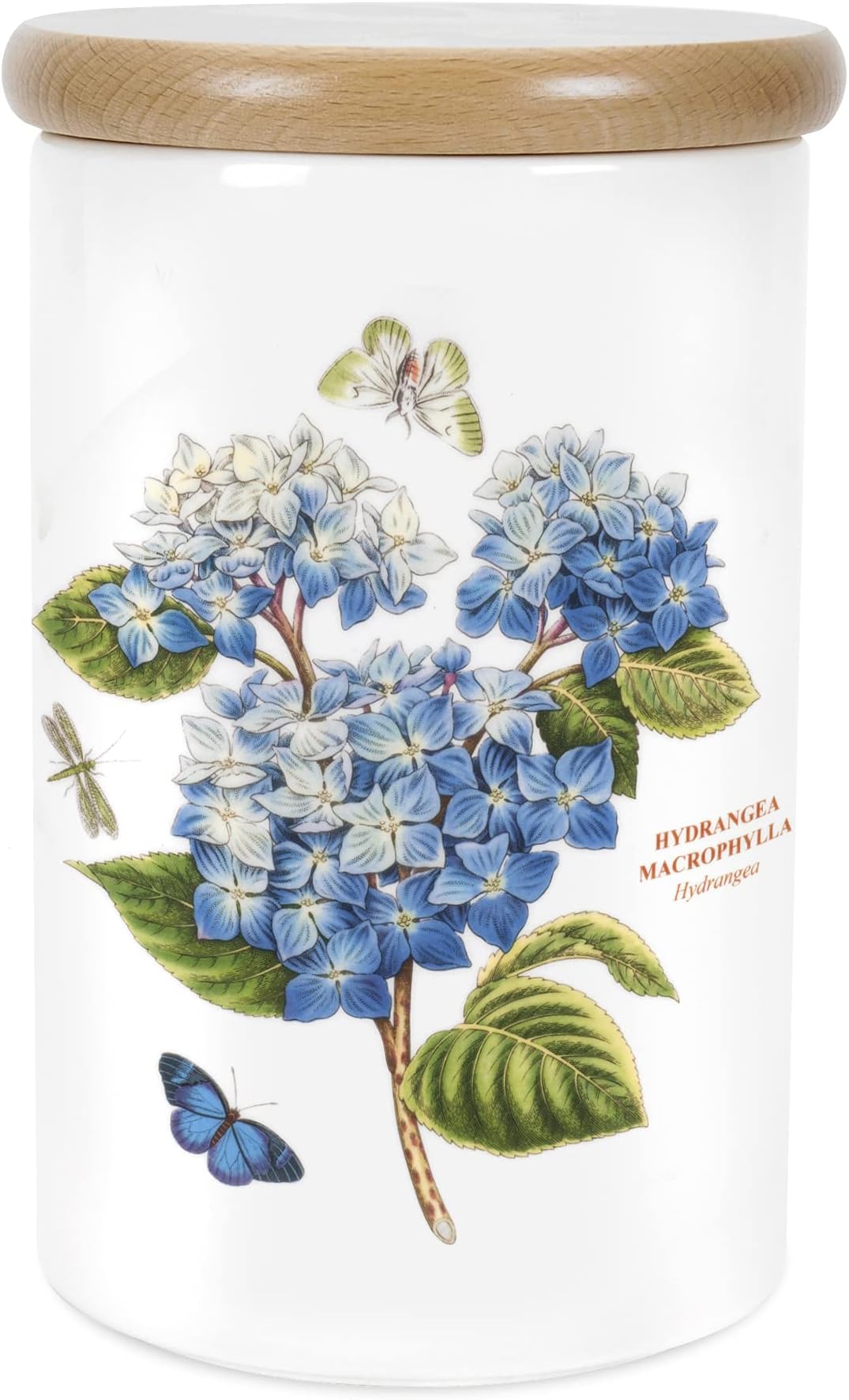 x Botanic Garden Storage Jar - Airtight Earthenware Jar, Hydrangea Motif, Durable and Stylish, Suitable for Keeping Coffee, Tea, Sugar, or Snacks Fresh