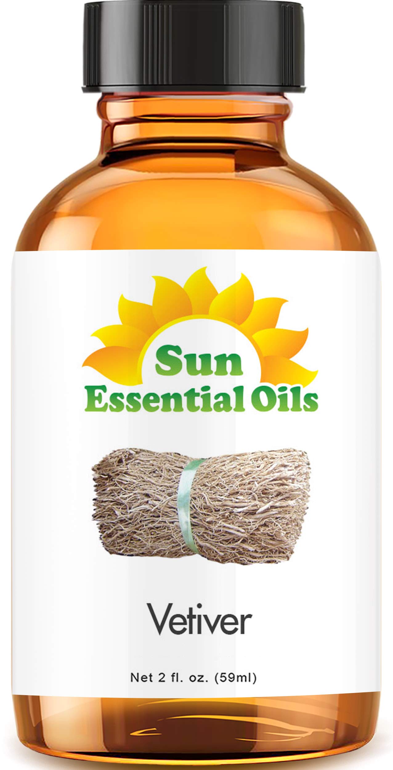 Sun Essential Oils 2oz Vetiver Essential Oil for Aromatherapy