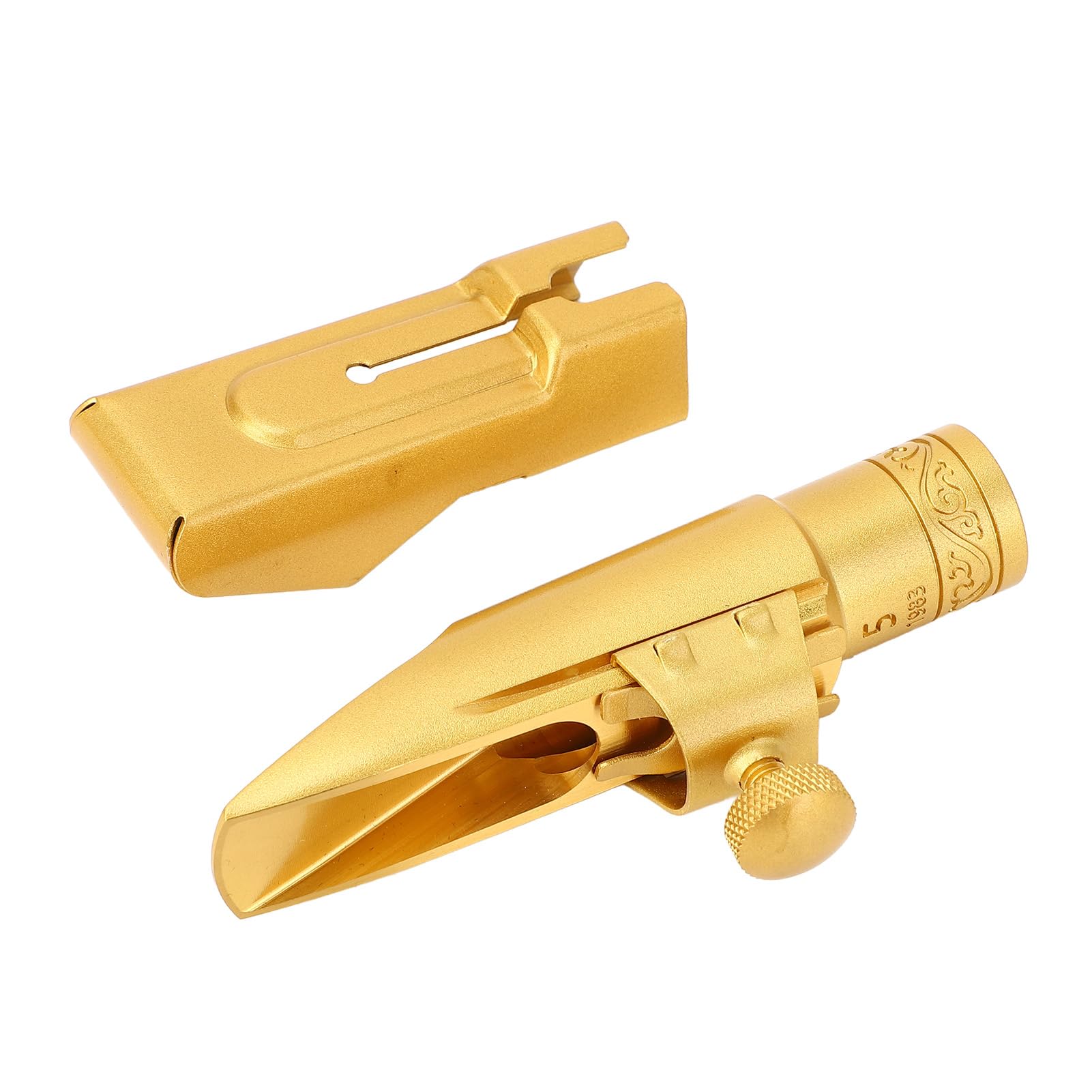 Bocchino per Sassofono Contralto, Bocchino in Ottone Metallico Tipo Slide, per Sassofono con Cappuccio Imbottito, Ideale per Principianti e Studenti di 5C
