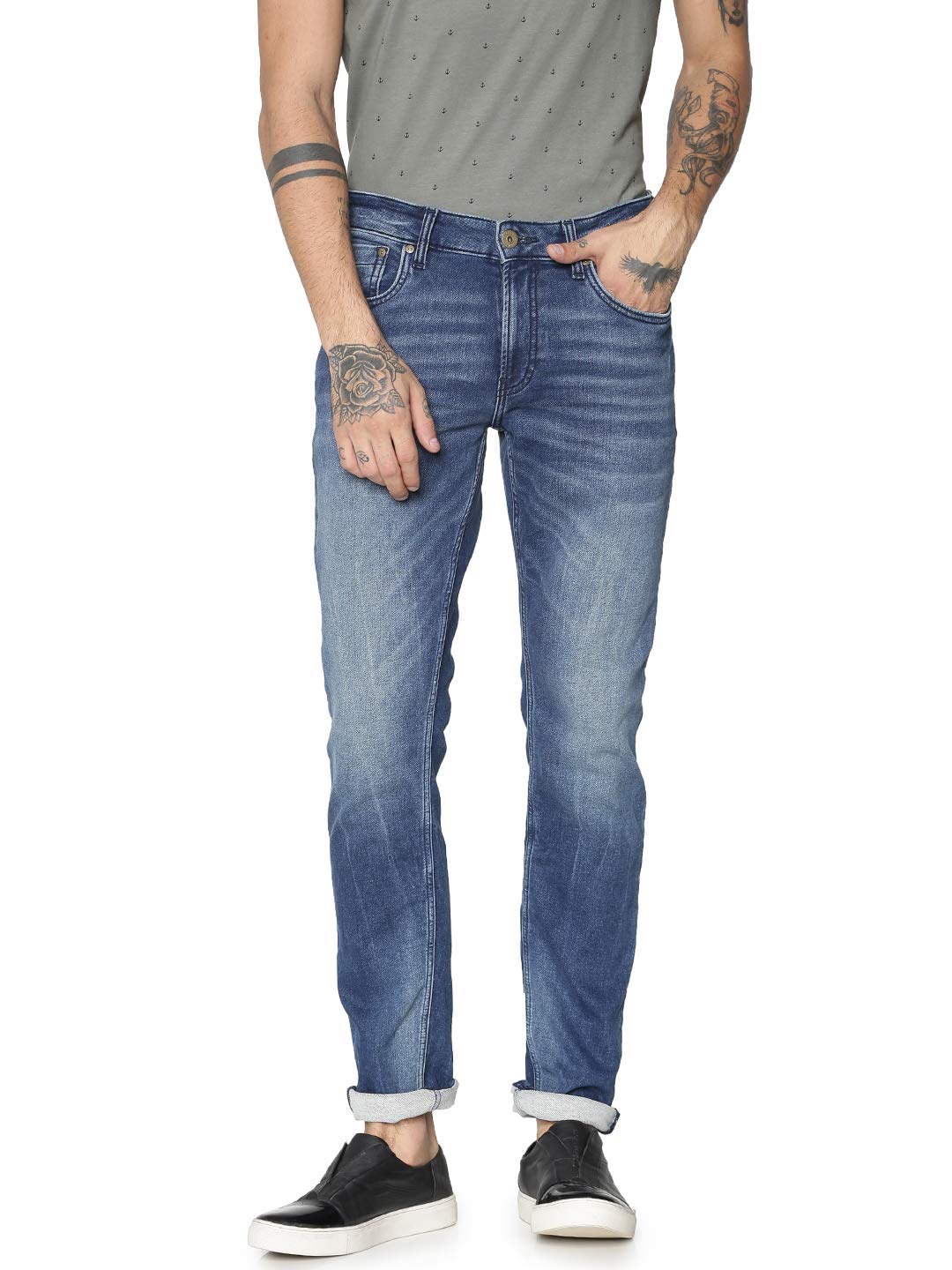 jack & jones Regular Fit Jeans(162026801_Dark Blue Denim_33/32)-picture-41