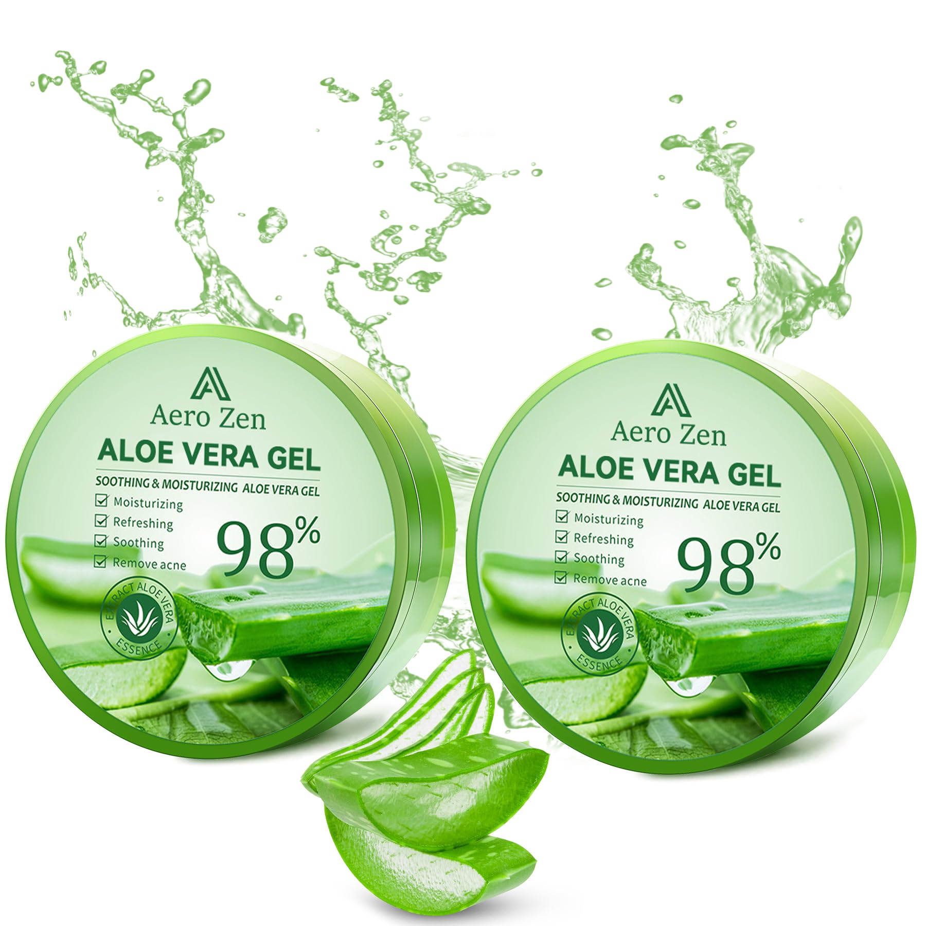 Organic Aloe Vera Gel for Face Made within 12 Hours of Harvest, 98% Pure Aloe Vera Gel for Skin, Scalp, & Hair, Soothing Aloe Face Moisturizer,