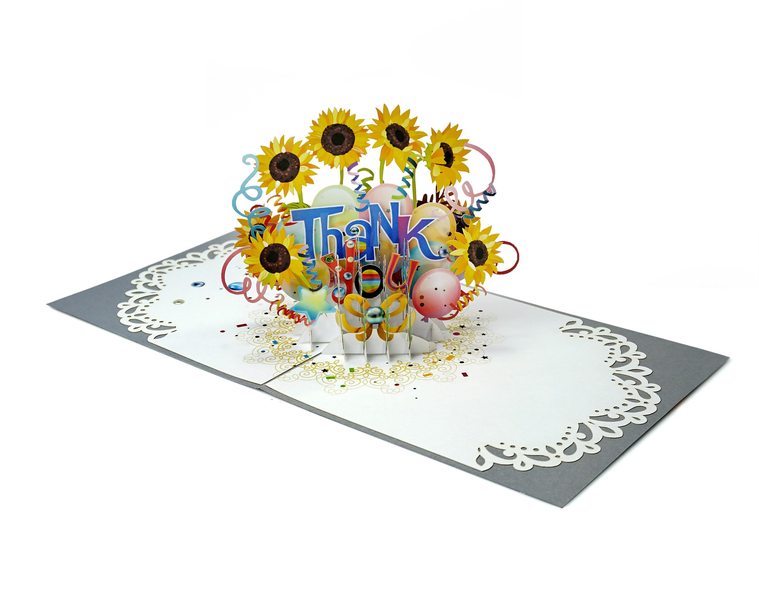 Biglietto Pop-Up 3D "Grazie" Con Busta E Sigillo Di Cera Fai Da Te - Biglietto D'Auguri Originale