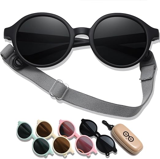 D Lolylad Lunettes de Soleil Bébé Polarisées Incassables avec Sangle