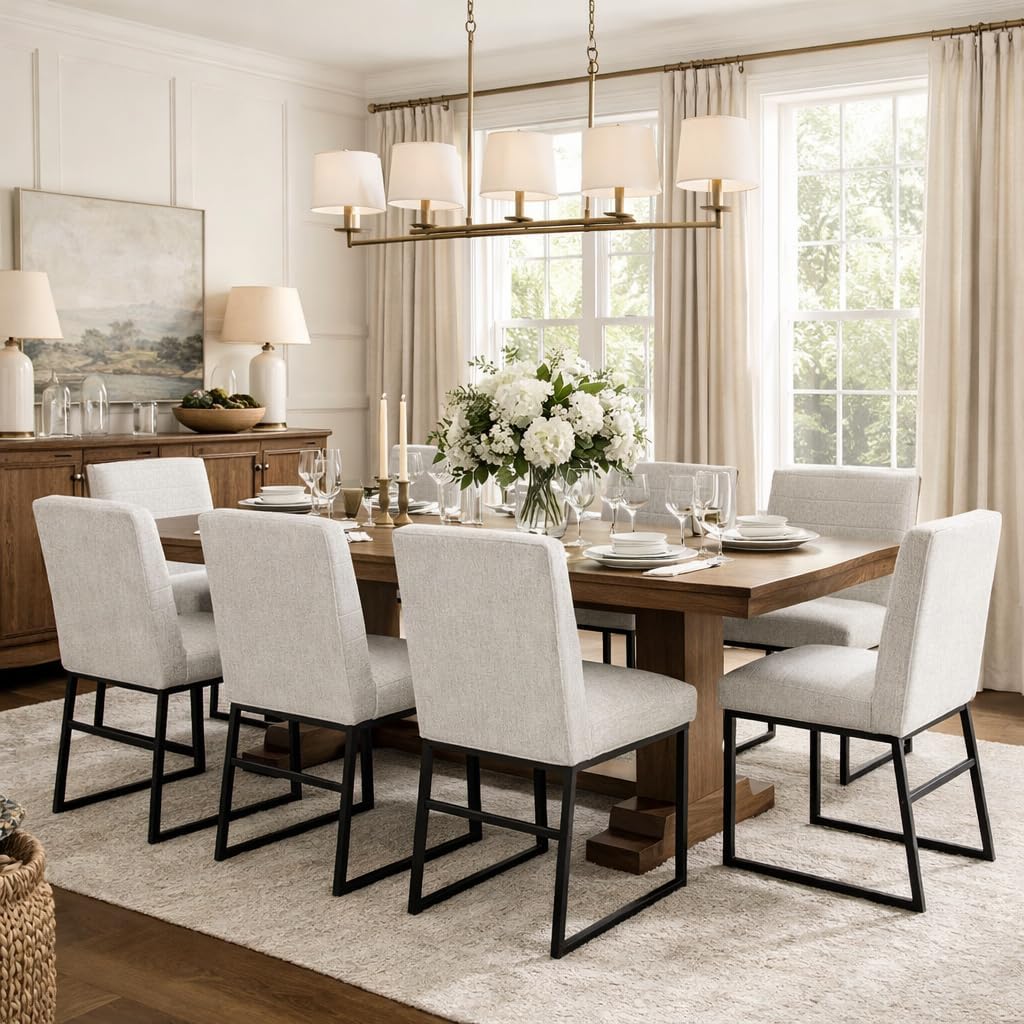 Spatial Order Channeled Metal Dining Chair Home Décor | Single Pack - Sustainable Gray Woven (Single Pack)