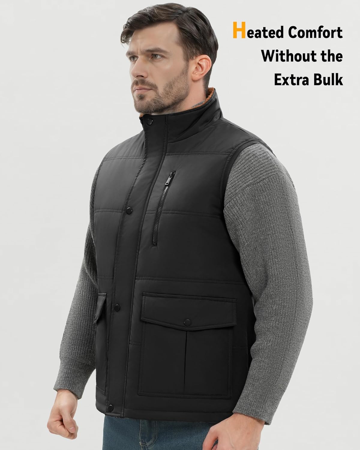 Wulcea Graphene Heated Vest Fleece For Men 7.4V Fast Charge Large Capacity Battery - Image 5