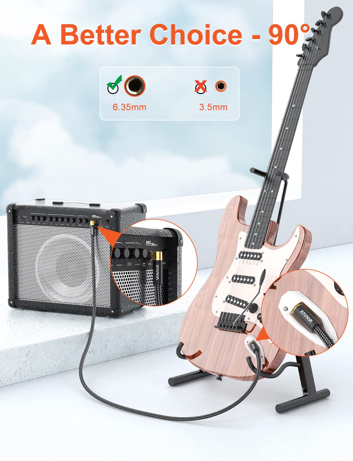 Cavo Audio 6,35 Mm Angolo Retto - Per Chitarra, Amplificatori, Mixer - Foto 12