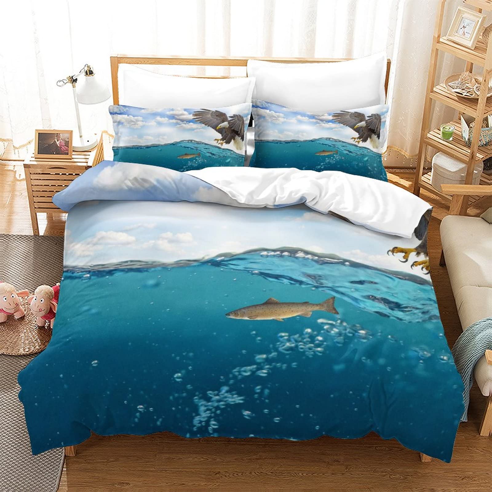 Housse de couette aigle à tête blanche pour créer une ambiance nature sauvage dans votre chambre