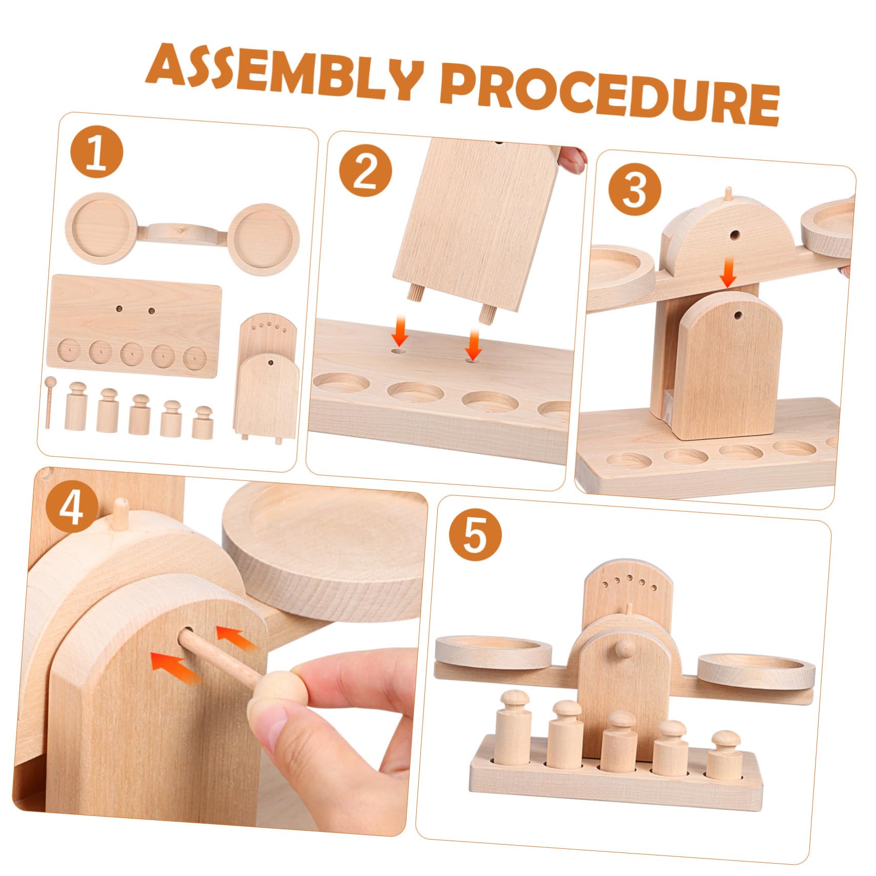 Giocattolo Educativo in Legno per Bambini Bilancia a Doppio Piatto, Gioco Creativo e Bilanciamento per Festa Scuola Decor e Apprendimento Divertente
