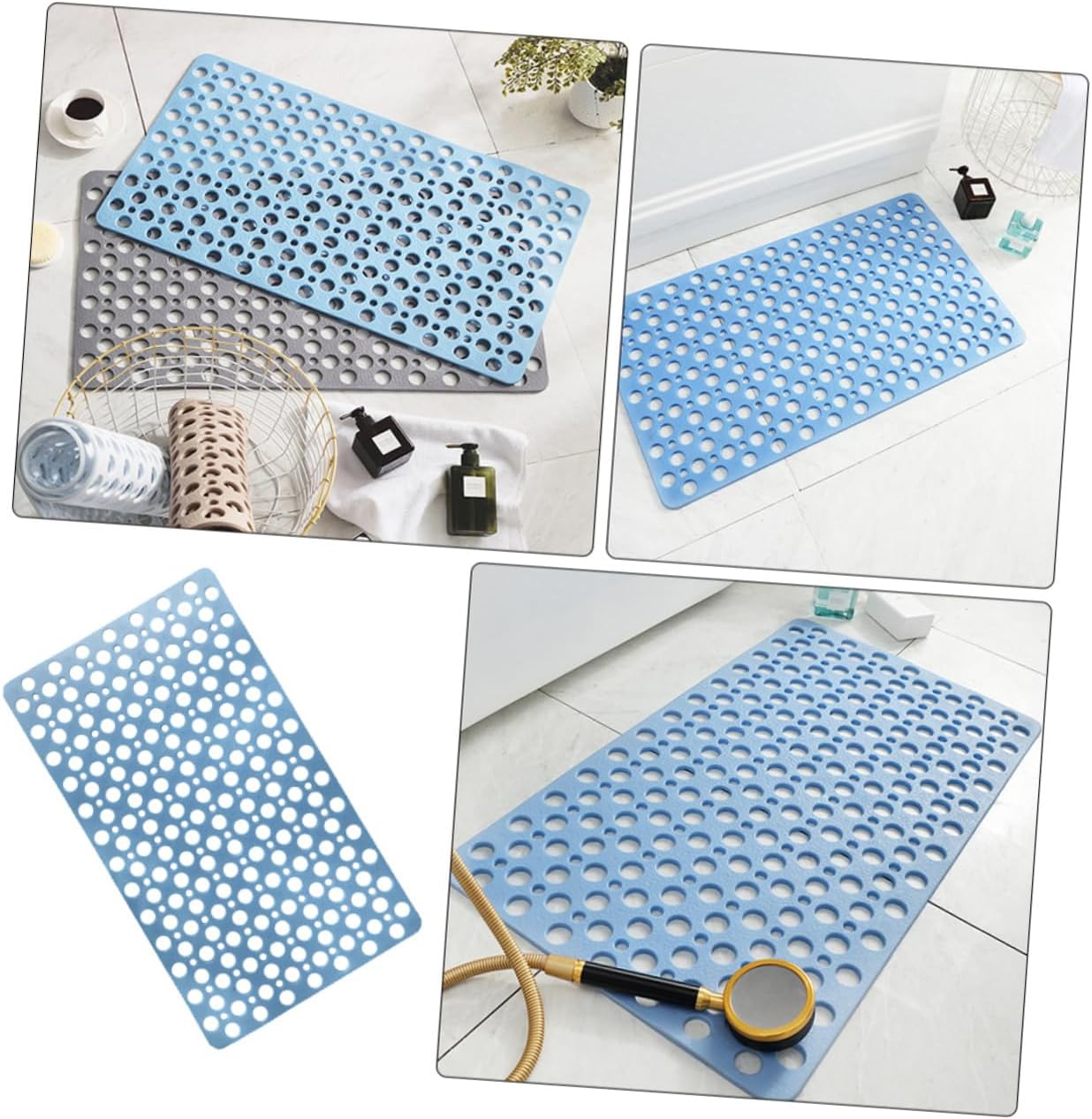 Simple Non- Bathtub Mat Drainage Cups TPE Floor Mat for Bathroom Toilet and Bathtub Use