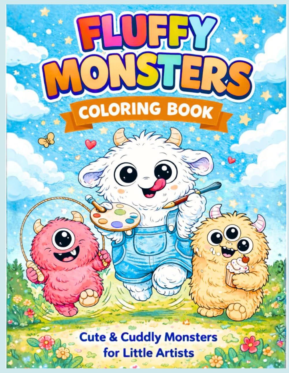 Fluffy Monsters Coloring Book: Cute & Cuddly Monsters for Little Artists