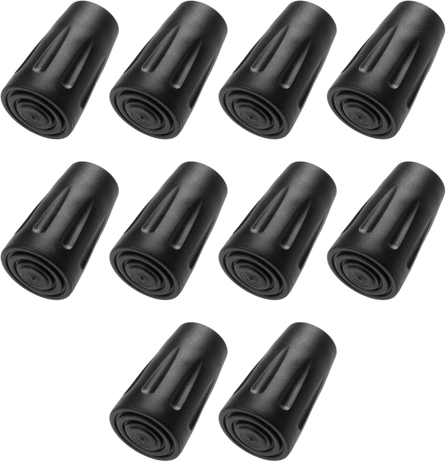 WIFUN 10Pcs Walking Stick Rubber Tips, Replacement Rubber Pole Ends Trekking Poles Caps for