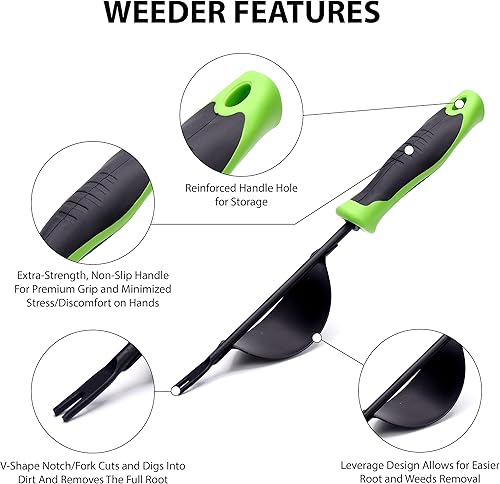 Miniatura 2 de Herramienta de deshierbe, desbrozadora de alta resistencia, diseño de apalancamiento, extracción de malezas y excavación profunda, mango ergonómico