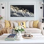 Wall Art Abstract Seascape Ocean Artwork Black and White Art Canvas Prints for Living Room Bedroom Dining Room Home Office Decor 20"x40"(50CMx100CM)