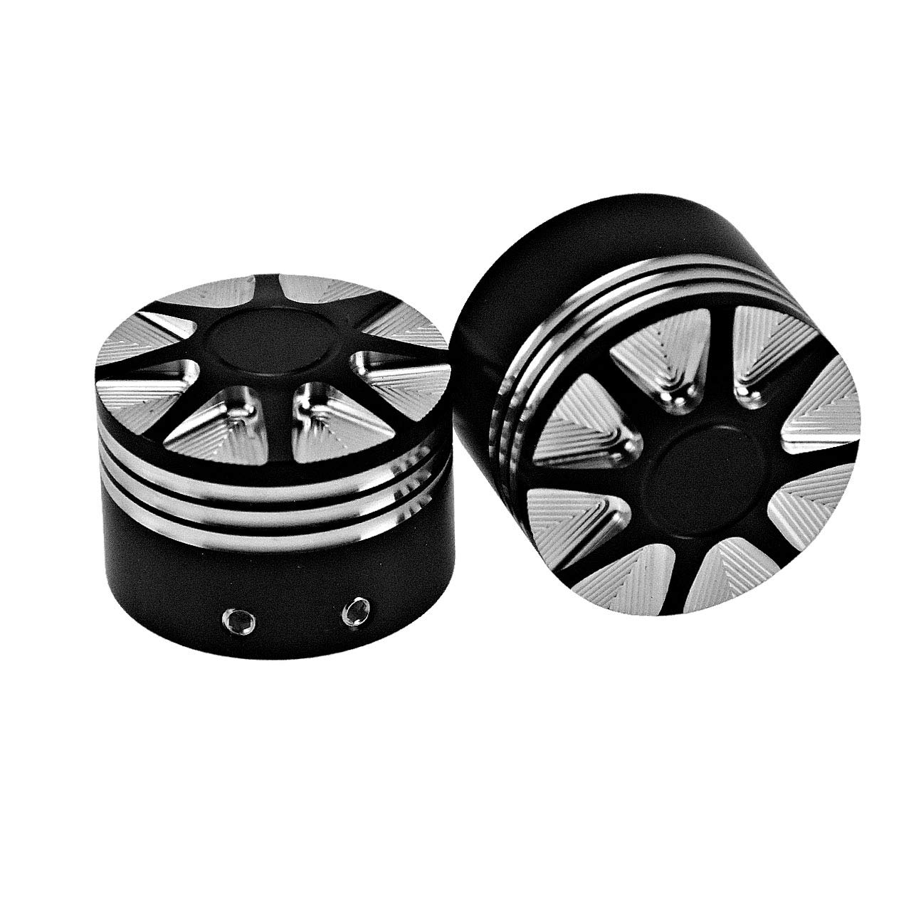 Copridado Dell'Asse Anteriore Coperchi Dell'Asse Fit per Harley Sportster Xl 1200 Dyna Softail Fat Boy Touring Street Road Electra Tri Glide 2 Pezzi Nero