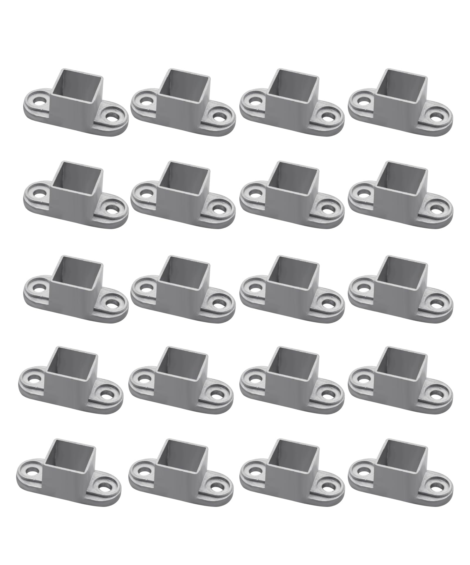 20 Pcs 1 x 1 inch Square Post Flange Base,Decking Posts & Accessories,Aluminum Floor Mount Anchor Post Base,for Fence or Deck Mount 25 x 25mm Post Fittings