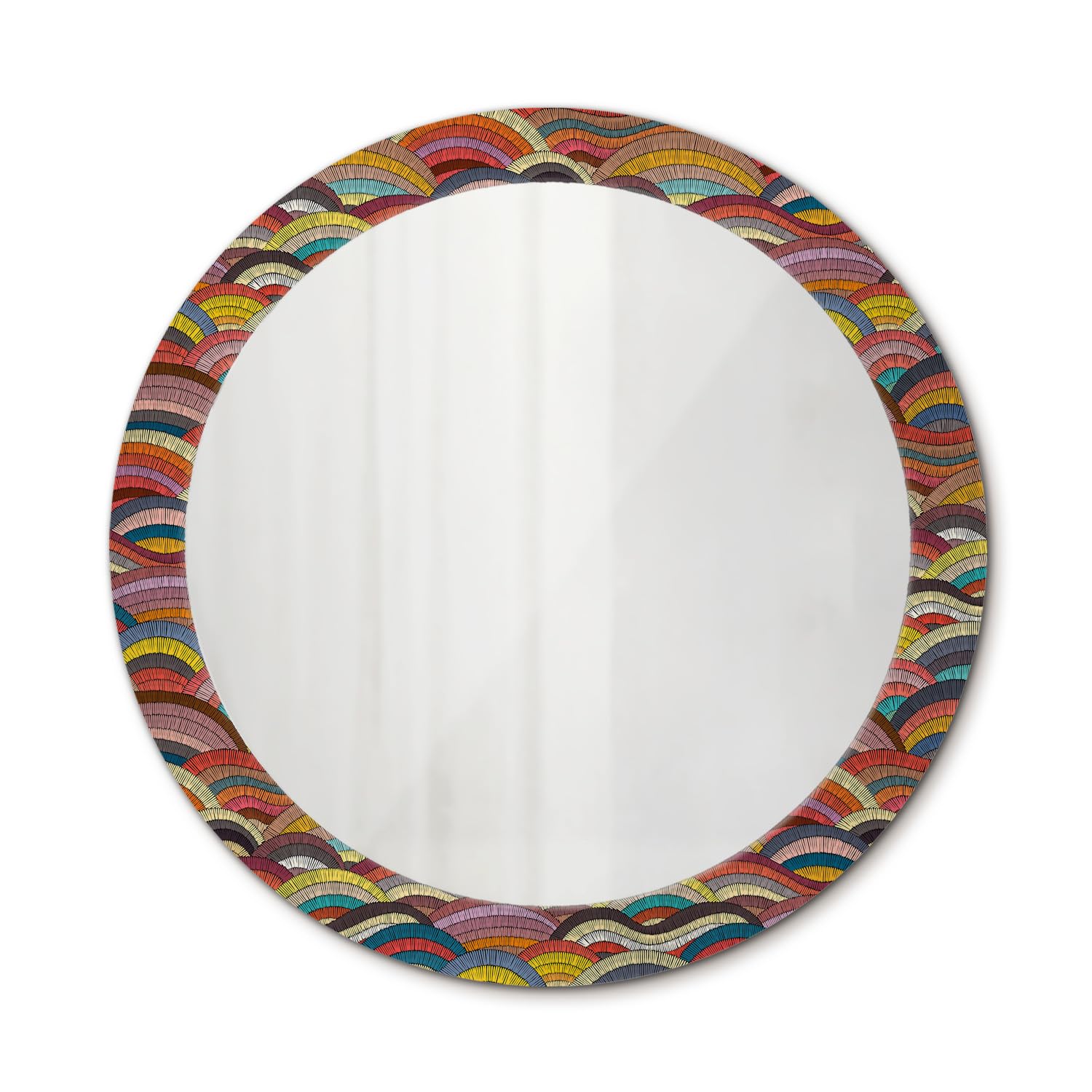 Miroir rond sans cadre de 80 cm pour une décoration murale moderne
