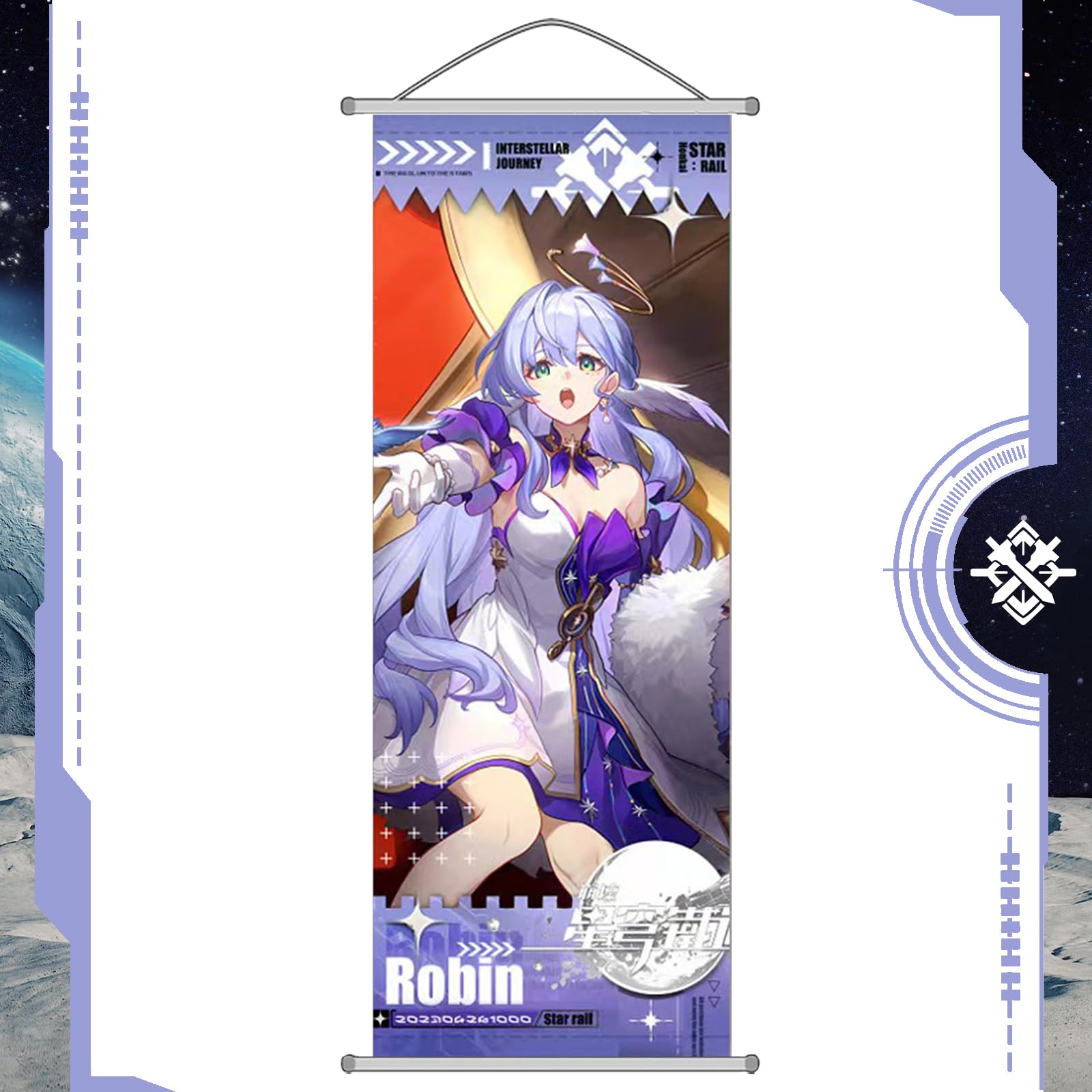 Honkai: Star Rail Scroll Poster for Indoor Décor(27.5 inch x 10 inch), Hanging Wall HD Printing Artistic Canvas Honkai: Star Rail Character Posters for Game lovers. (Robin)
