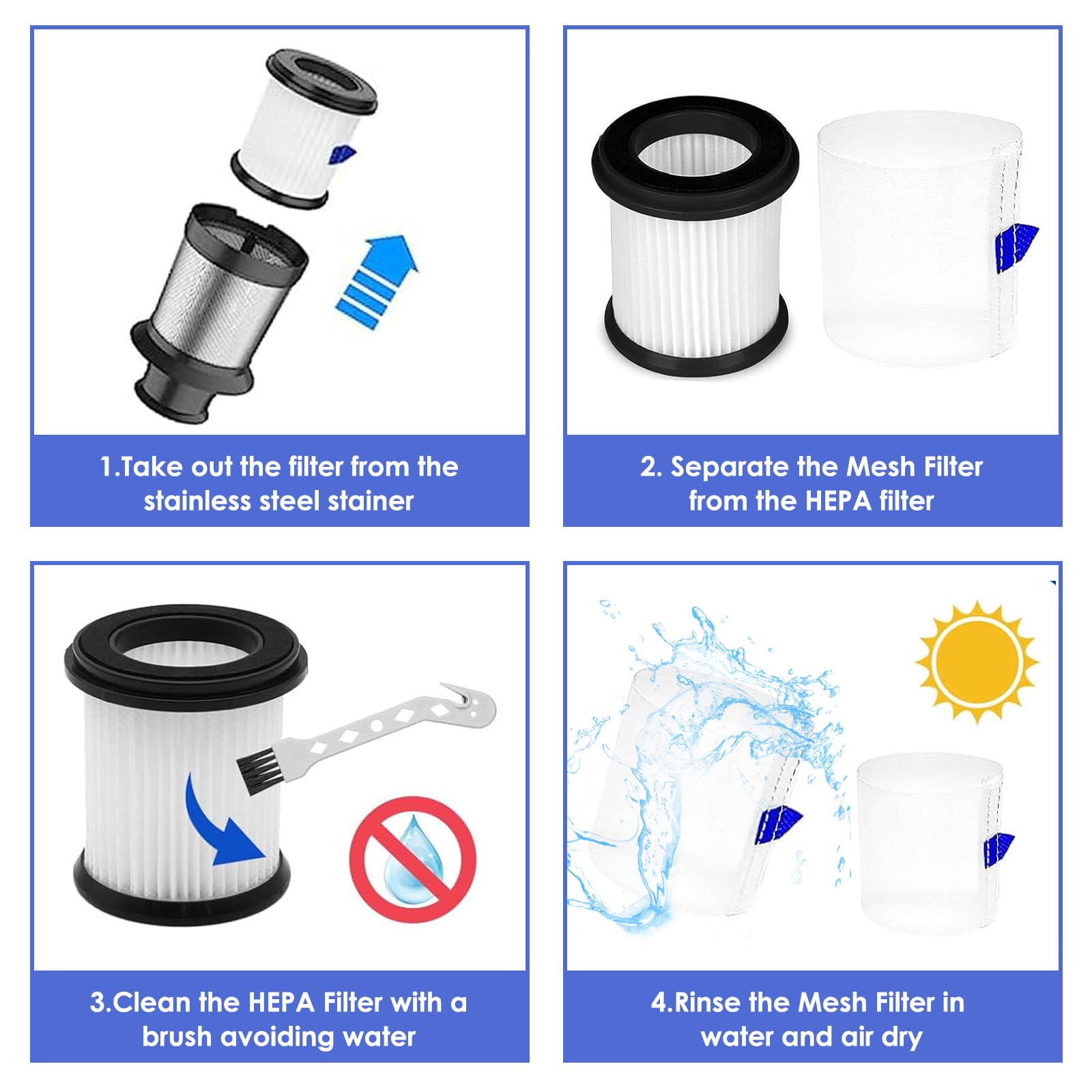 HEPA-Filter Für Vozascly W15 Staubsauger – 5 Stück Ersatzfilter, Effiziente Feinstaub-Filtration