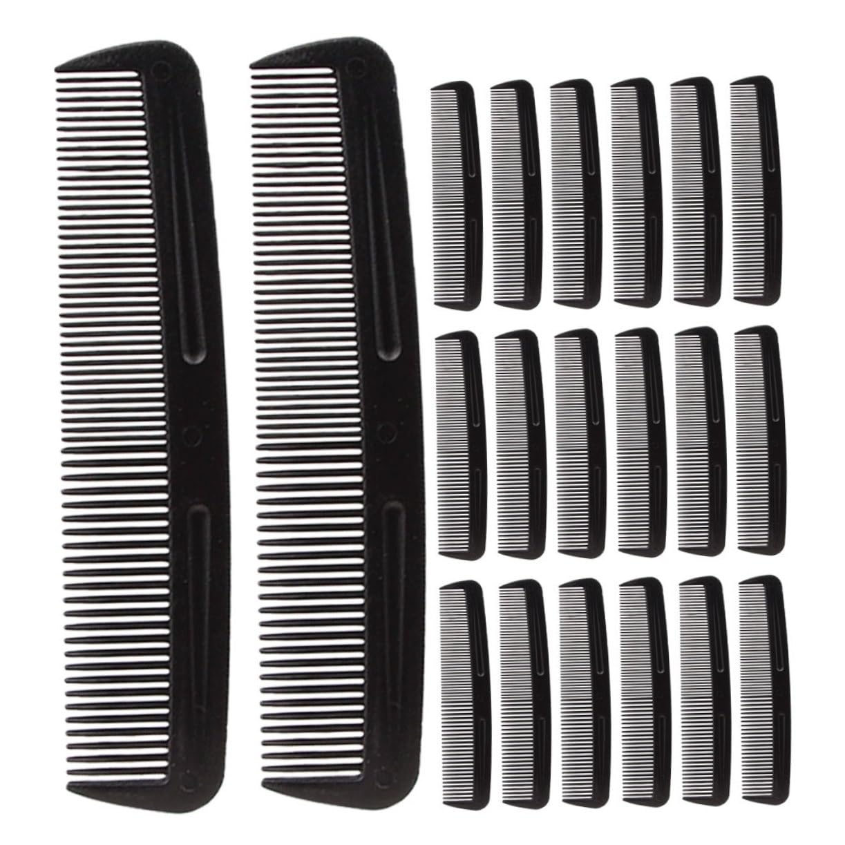 PACKOVE Peine de Peluquería de Doble Diente, 200 Piezas, Plástico Negro, para Hombres y Mujeres, Uso en Peinado y Cuidado del Bigote