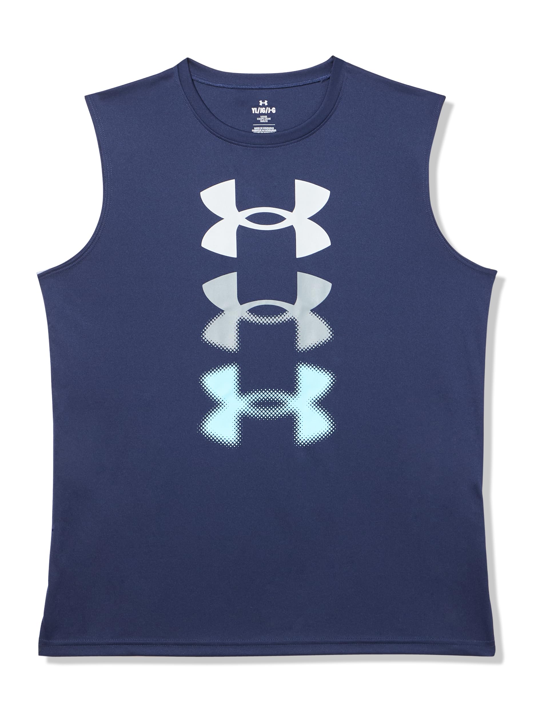 

                                                    Under Armour Boys' Tech Tri Logo Tank Top, (410) M