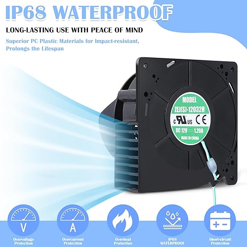 Miniatura 3 de Soplador inflable de repuesto de 12 V 1.2 A, motor de ventilador de repuesto con 3 cuerdas de luz LED para Halloween, disfraz inflable de Navidad,