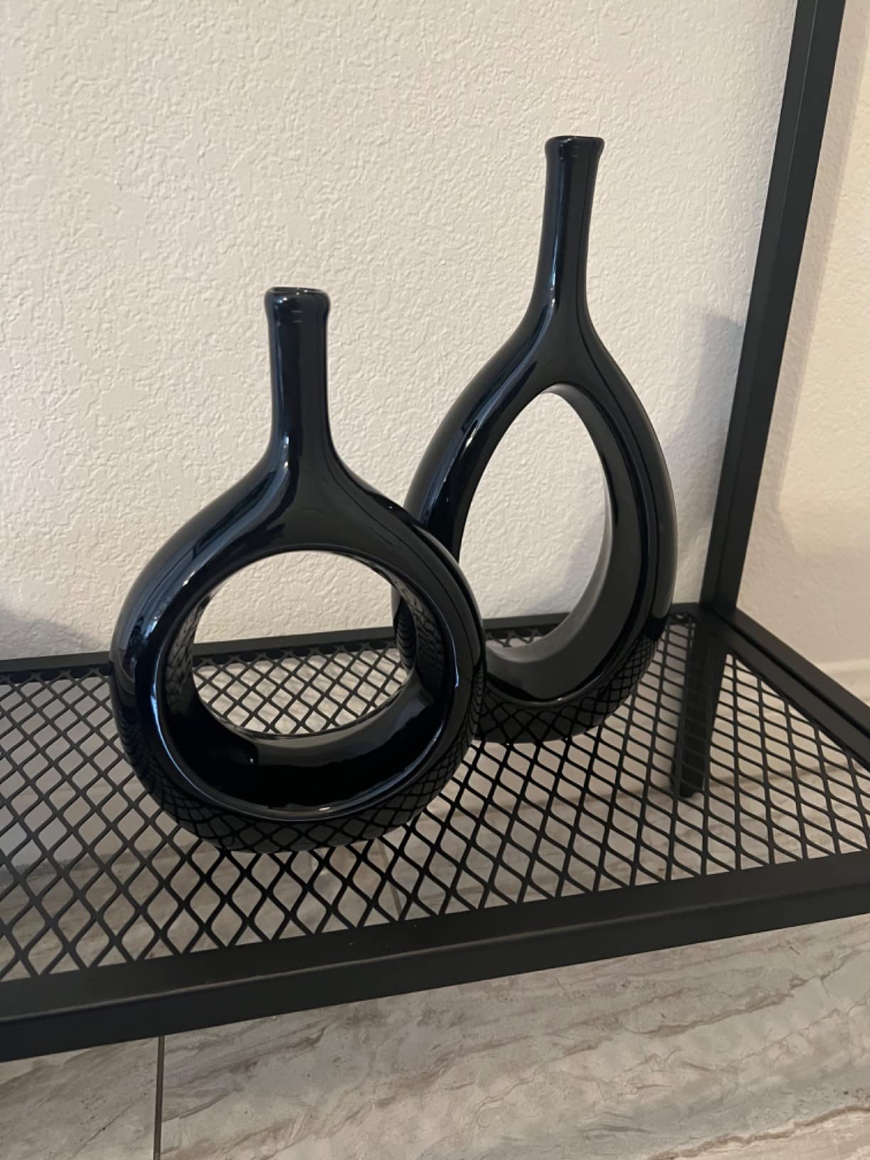 11/mo Finance Samawi Gold Vase Set of 2 Gold Ceramic Vase Gold Decor