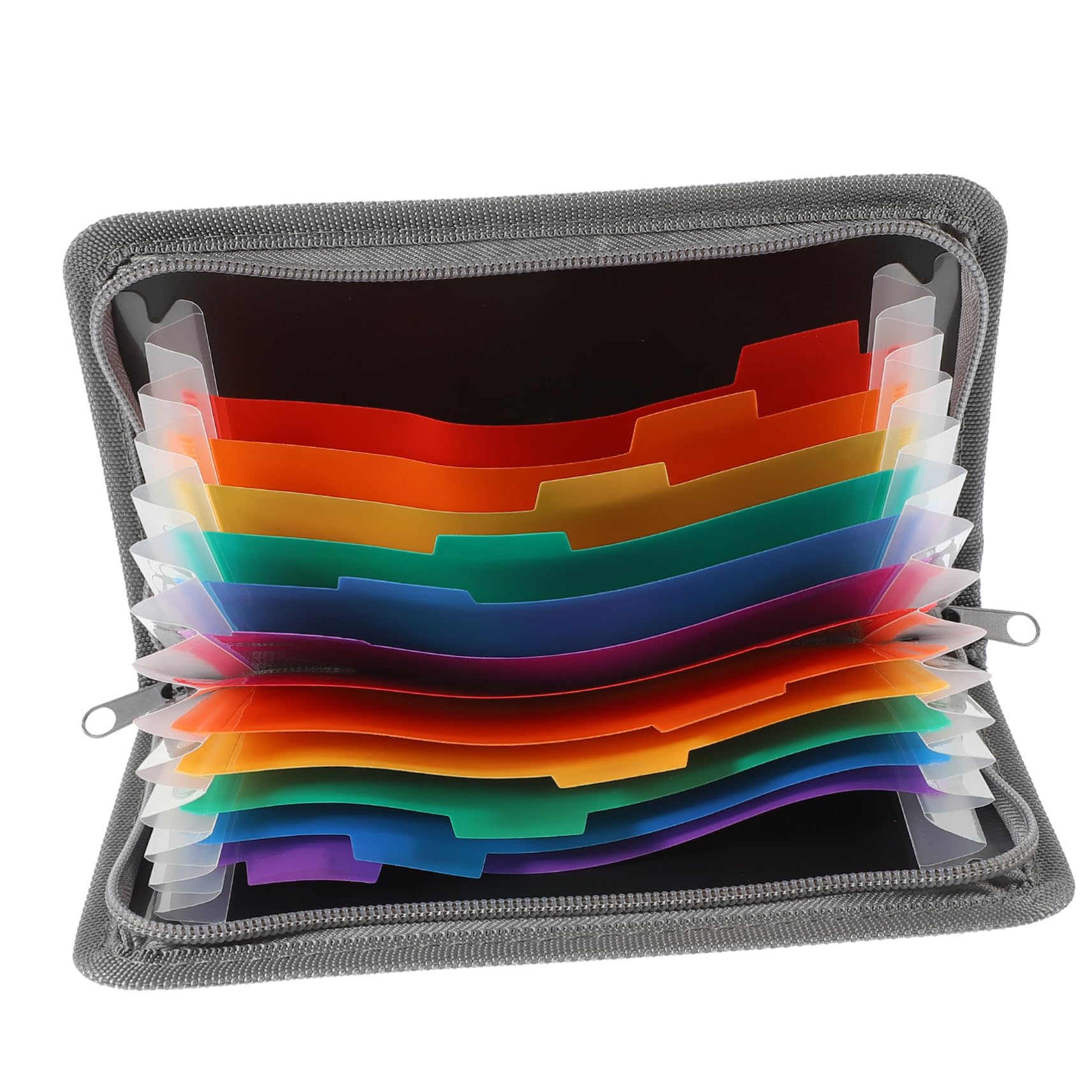 Angoily 7 Stück Akkordeon Ordner Mini Erweiterbar Kleiner Transparenter Dokumentenhalter Mehrschichtiger Datei Organizer mit Regenbogenbesatz Leichter Aktentaschen Organizer für Büro und