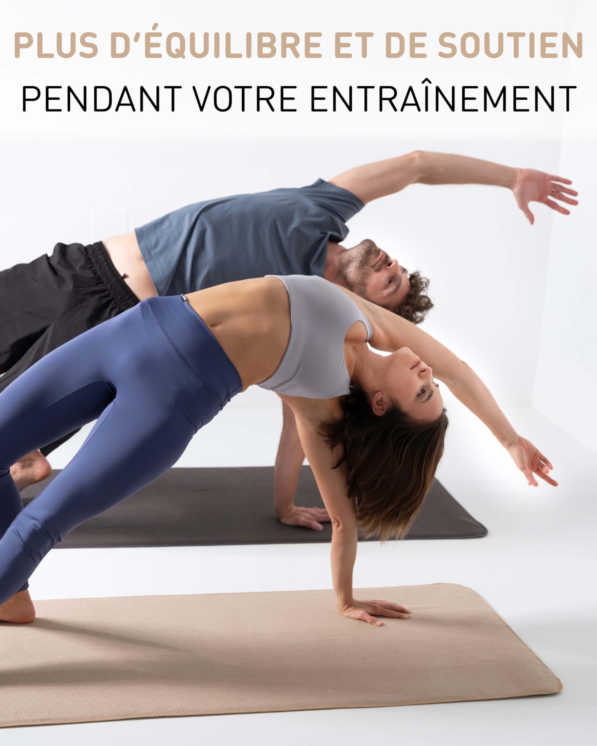 Fit-Flip Serviette de Yoga antidérapante avec Picots - Couverture hygiénique pour Tapis de Yoga - Serviettes en Microfibre à séchage Rapide - comme Serviette Sport et Pilates - Cream 185 x 63