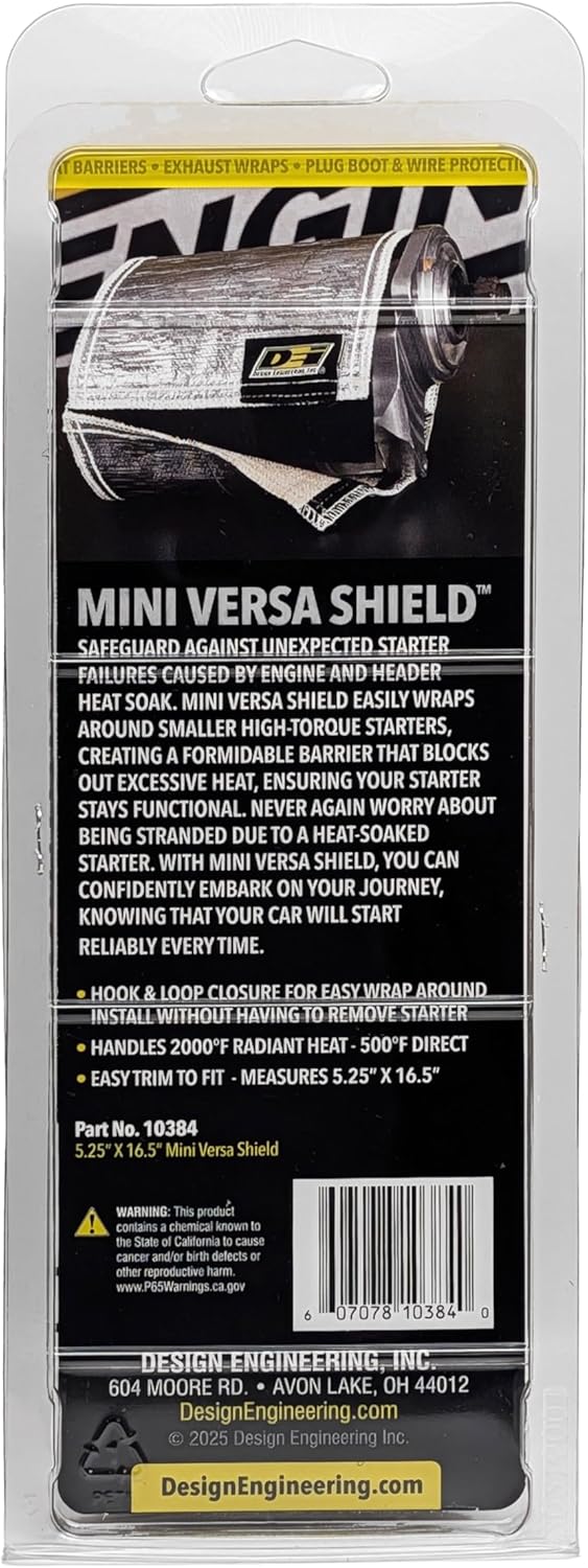 Design Engineering 010384 Mini Versa-Shield 5.25" x 16.5" Starter Heat Shield Wrap