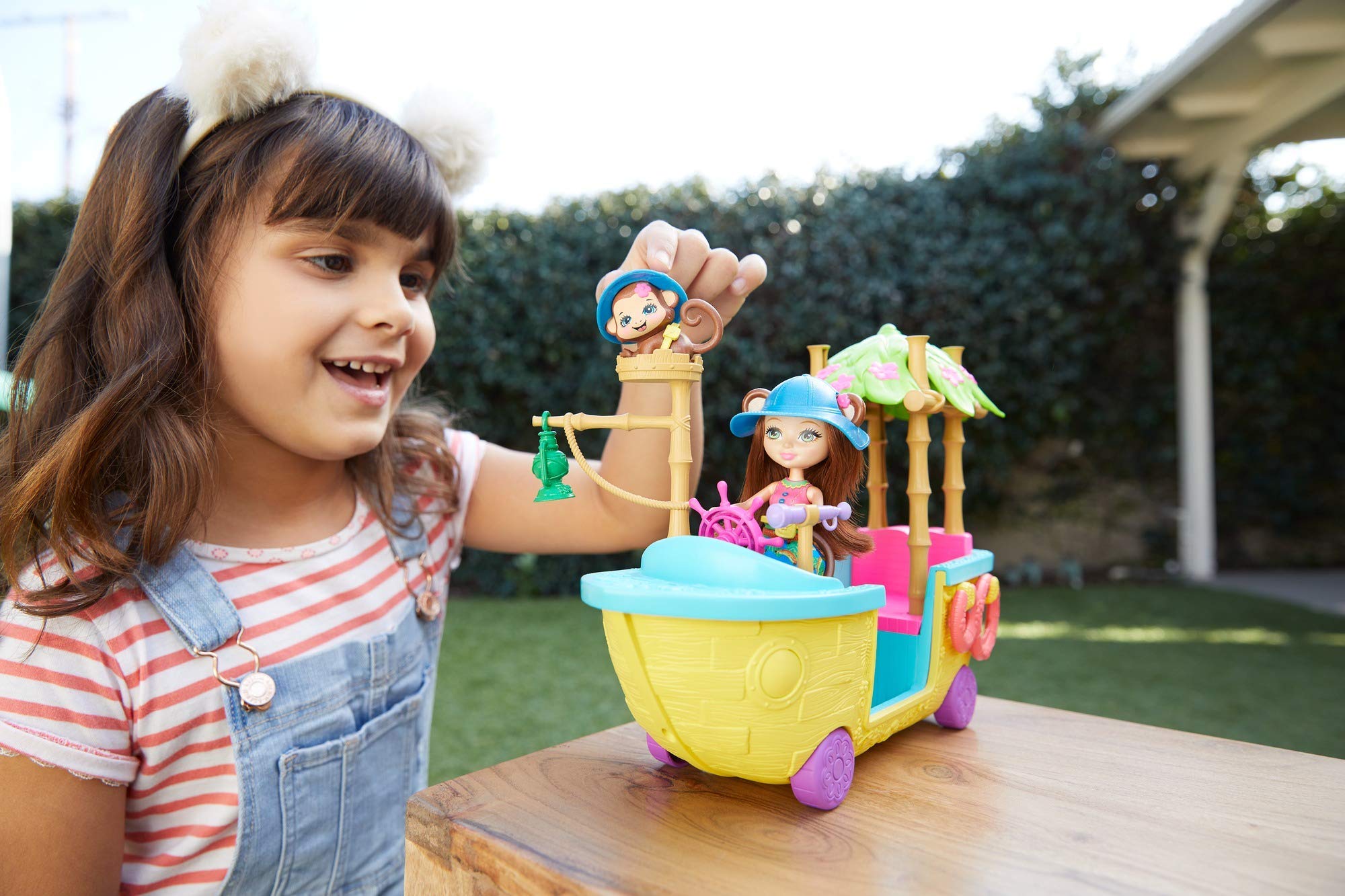 Enchantimals Barco de la Selva mágica con muñeca Merit Monkey (Mattel GFN58)