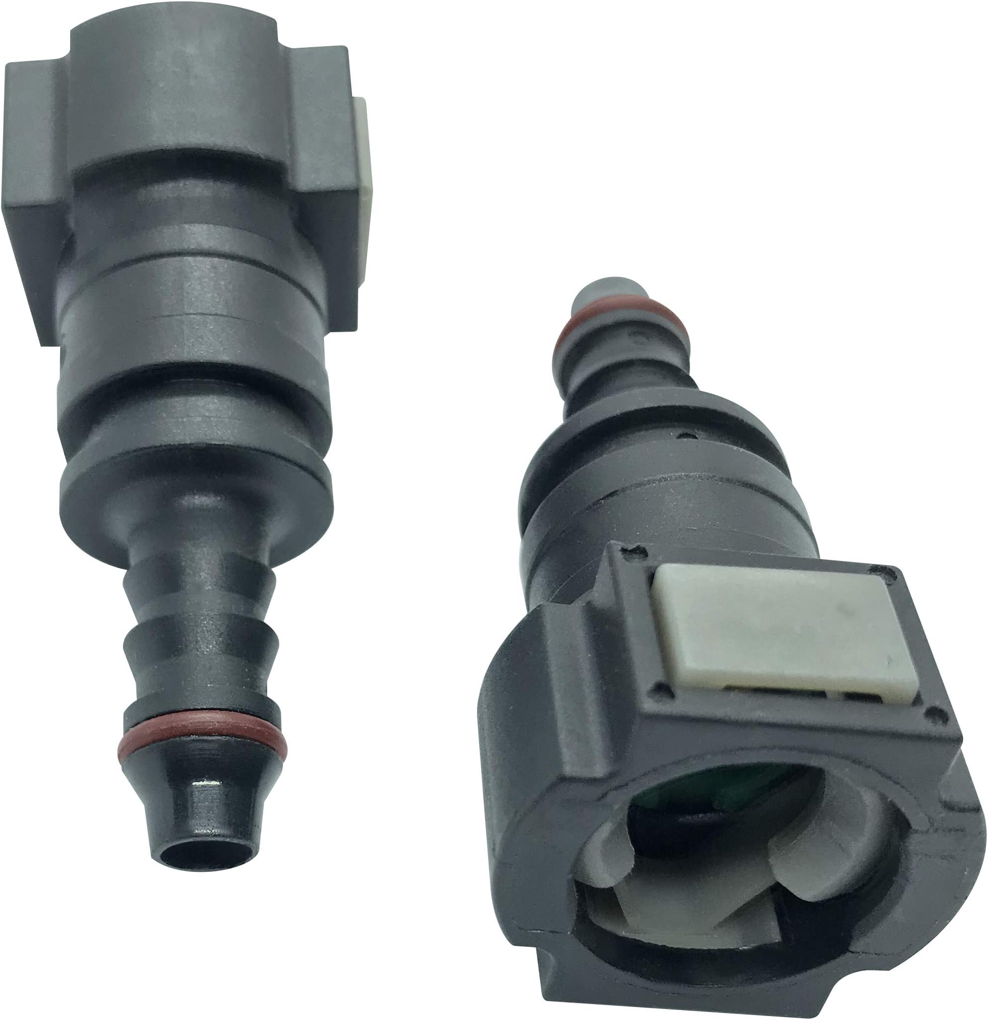 X AUTOHAUX 5/16 SAE To 5/16 Nylon Fuel Line Hose Quick Release Connector – 2-Pack Black