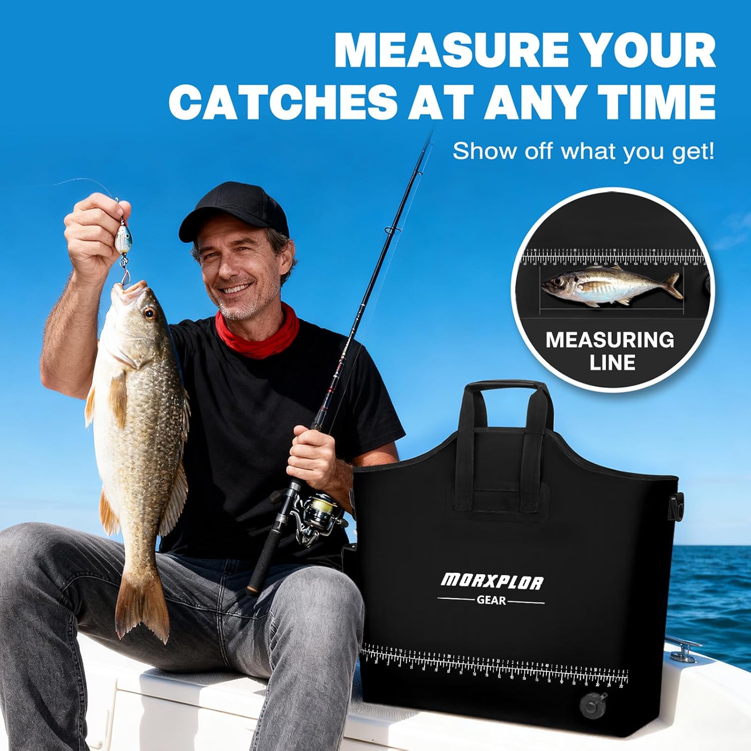 MORXPLOR Fish Bag Heavy Duty Tournament Fishing Weigh in Bag 26x23 19x34 inches