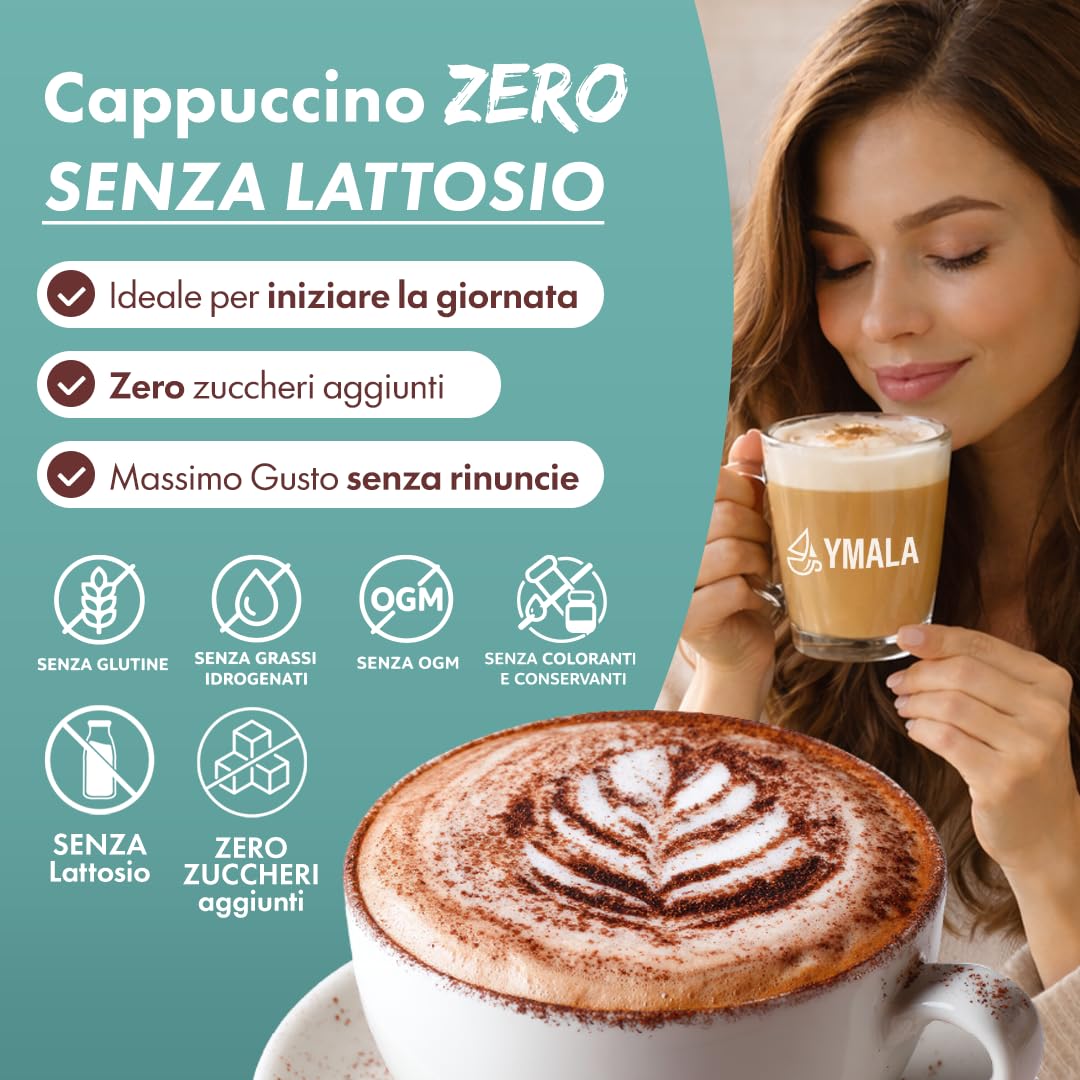 YMALA CAPPUCCINO ZERO SENZA LATTOSIO - 128 Capsule Compatibili Dolce Gusto