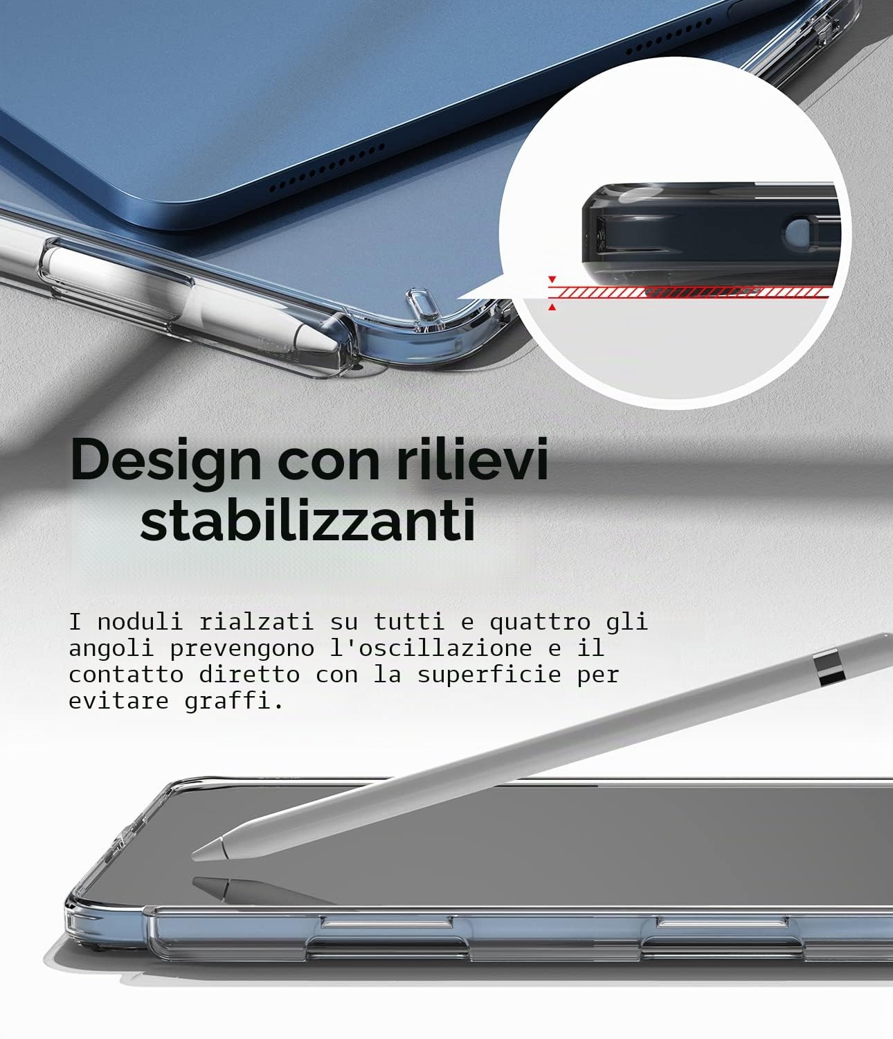 Ringke Fusion Compatibile con Cover iPad A16 / iPad 10th, Custodia Antiurto Trasparente con Porta Penna - Clear