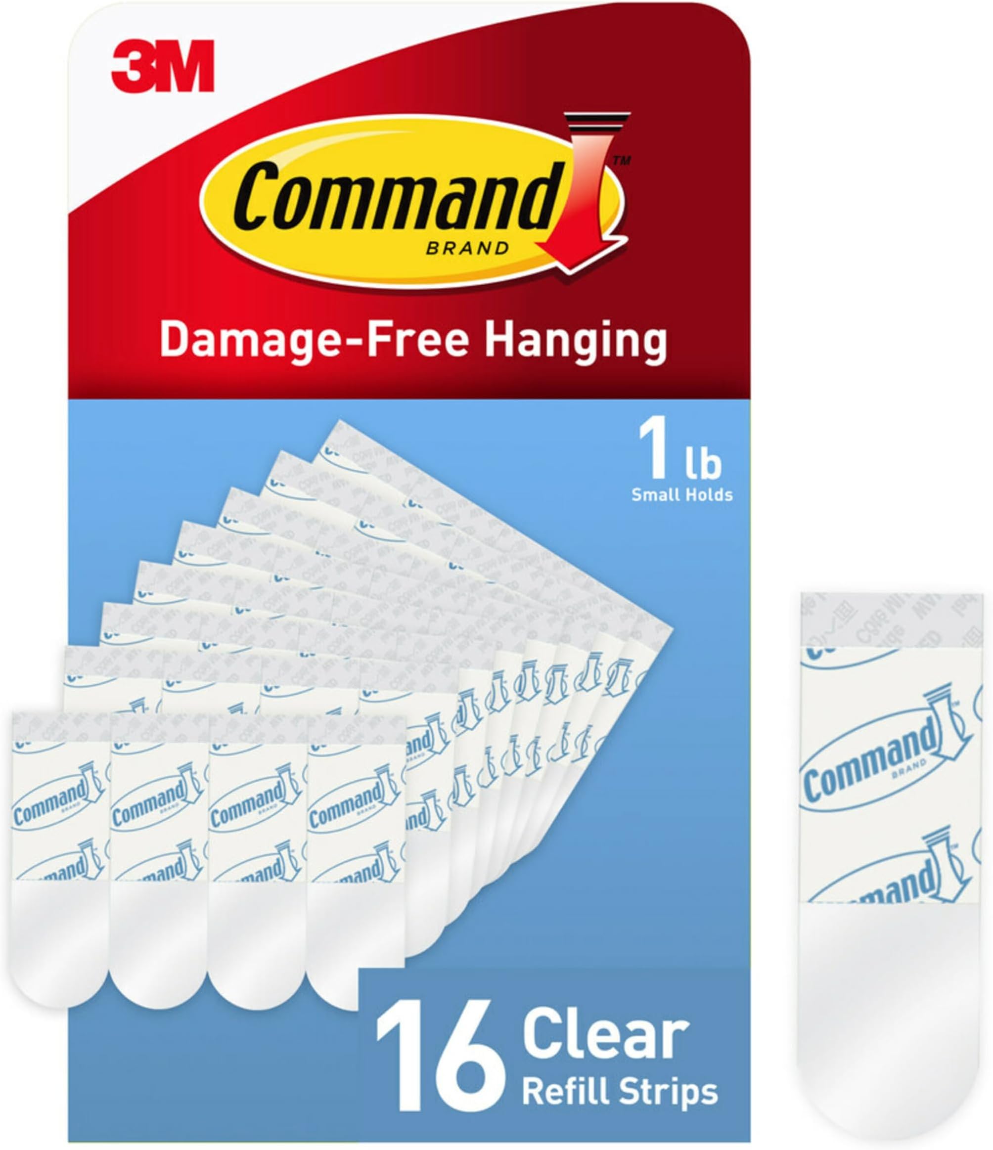 Command 17022CLR-16ES Small Clear Refill, 16 Sets of Strips