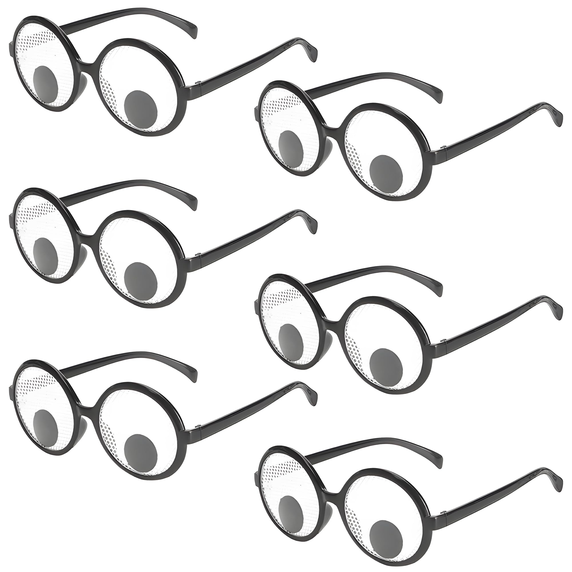 cadelon 6Pcs Shaking Googly Eyes Glasses - Funny Novelty Sunglasses for Adults, Giant Round Eyewear Party Props, Photobooth Accessories & Costume Fun