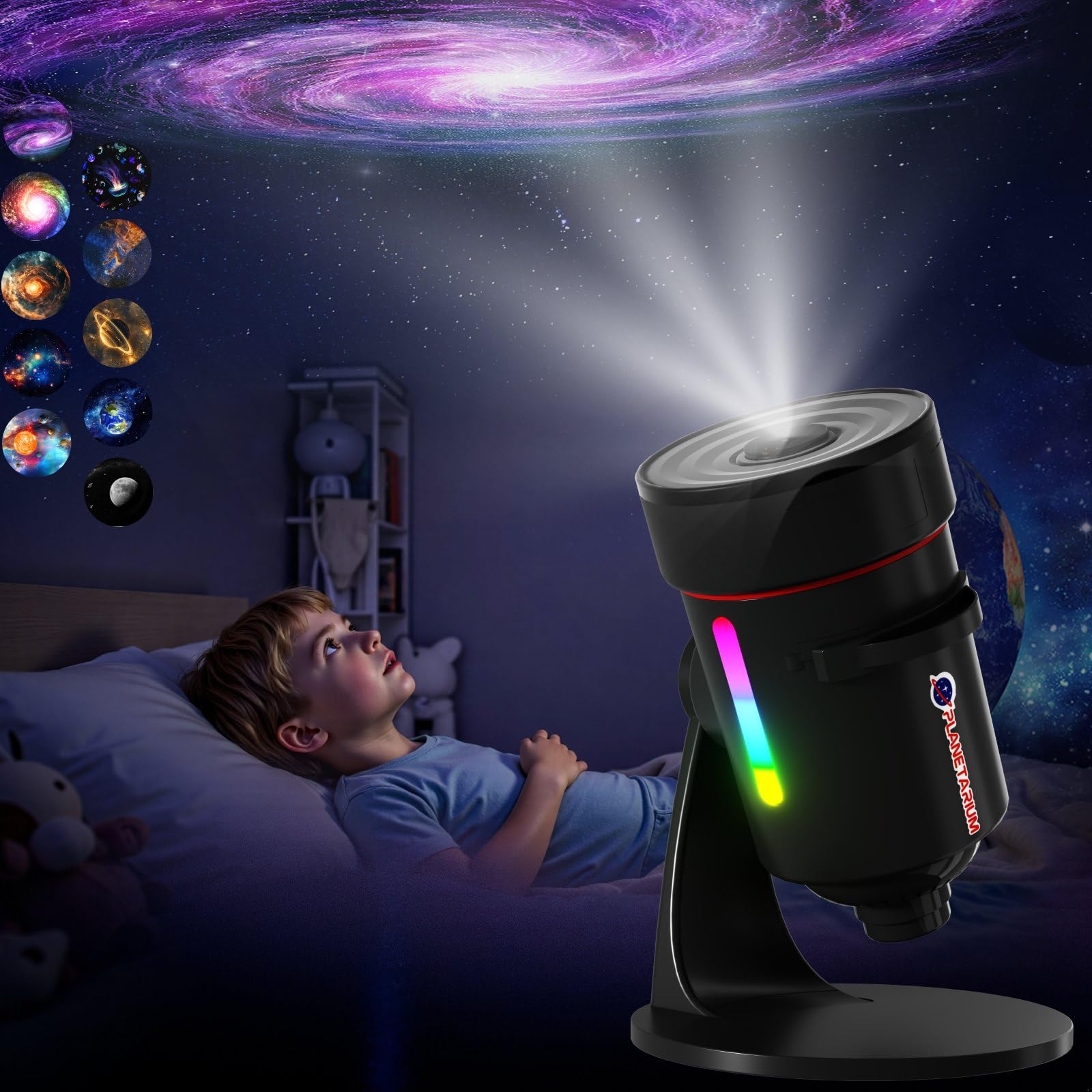 Galaxy Projector，Upgraded 4K HD Star Projector Lens, 10 Realistic
